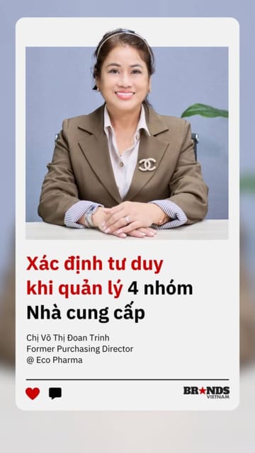 Xác định tư duy khi quản lí 4 nhóm Nhà cung cấp